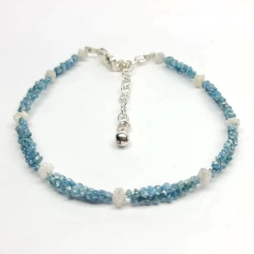 raw rough blue diamond beads