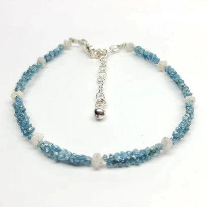 raw rough blue diamond beads