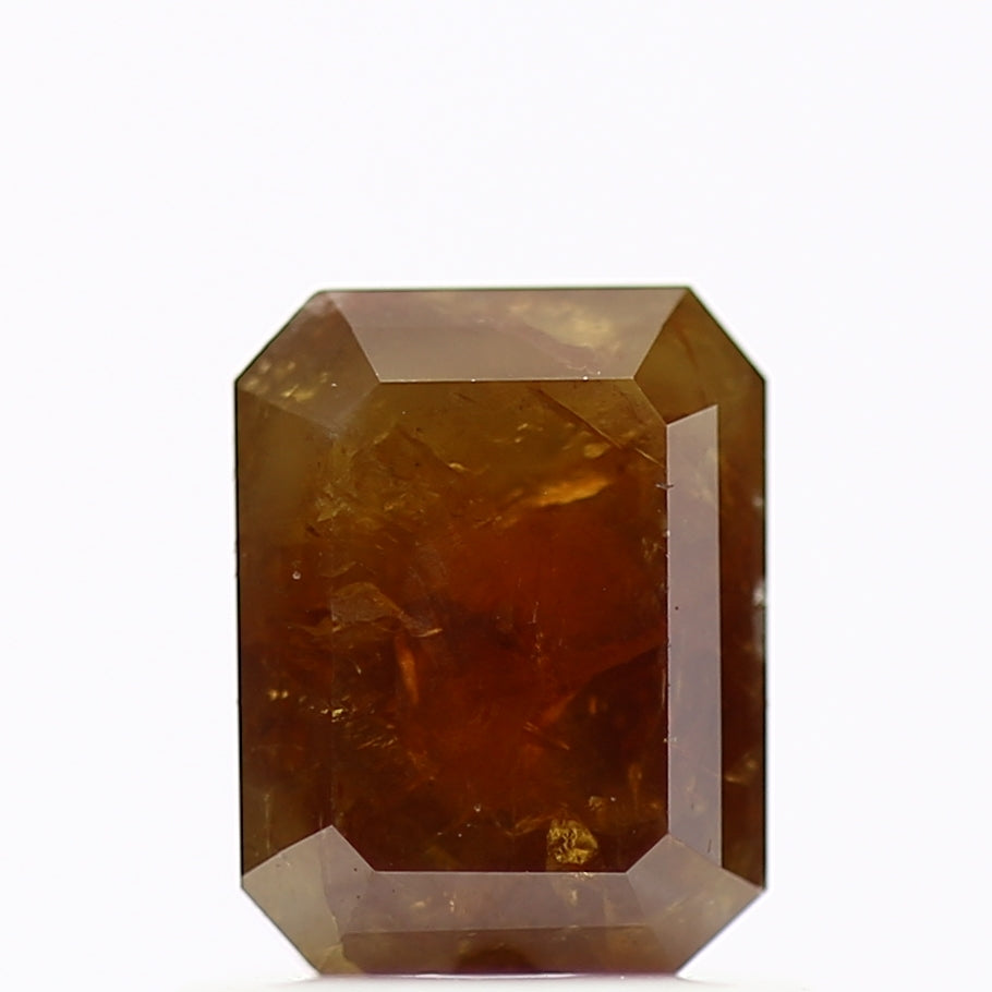 0.83 Carat Natural Emerald Cut Red Brown Salt And Pepper Diamond 6 MM