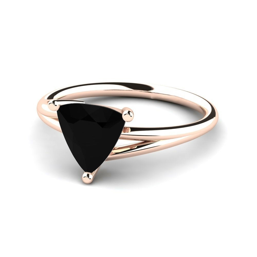 1.25 Carat Trillion Cut Black Diamond Engagement Ring