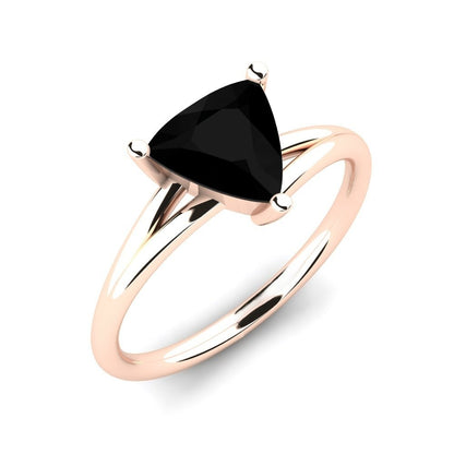 1.25 Carat Trillion Cut Black Diamond Engagement Ring