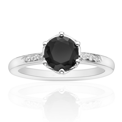 Rose Black & White Diamond Ring - Blackdiamond