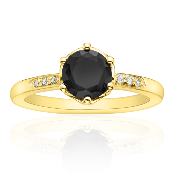 Rose Black & White Diamond Ring - Blackdiamond