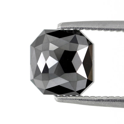 1.73 Carat Heated Black Perfect Double Cut Polished Ascher Cut Natural Diamond Ideal For Making Bezel Setting Halo Engagement Ring - Blackdiamond
