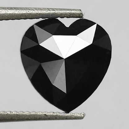 1.83 Carat Heart Shape loose Black Diamond 7 MM Natural Diamond Heart Shape For Engagement Ring - Blackdiamond