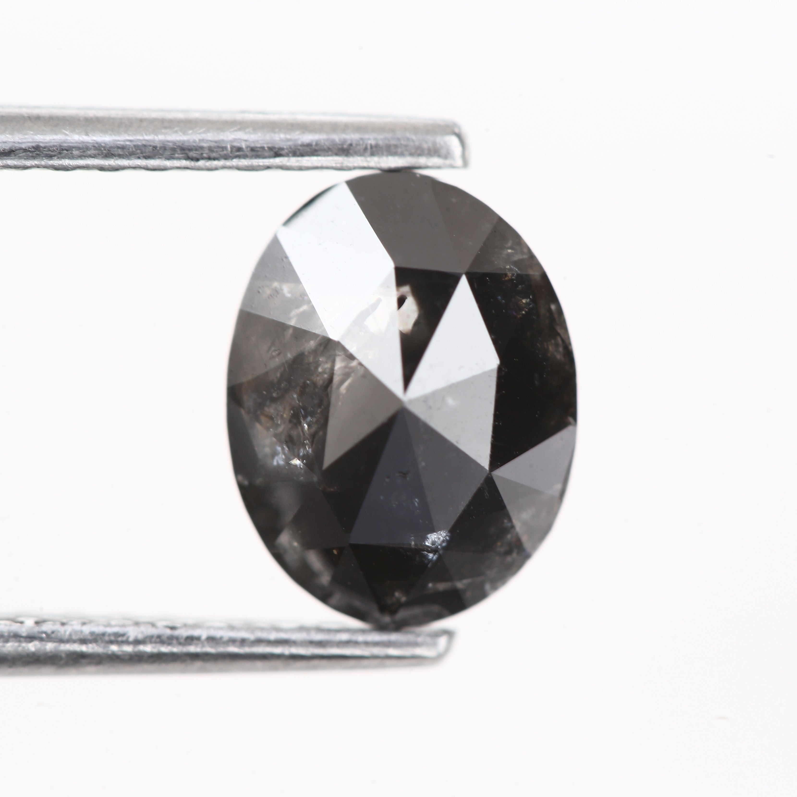 1.20 Carat Oval Double Cut Natural Loose Salt and Pepper Diamond 7.8 MM