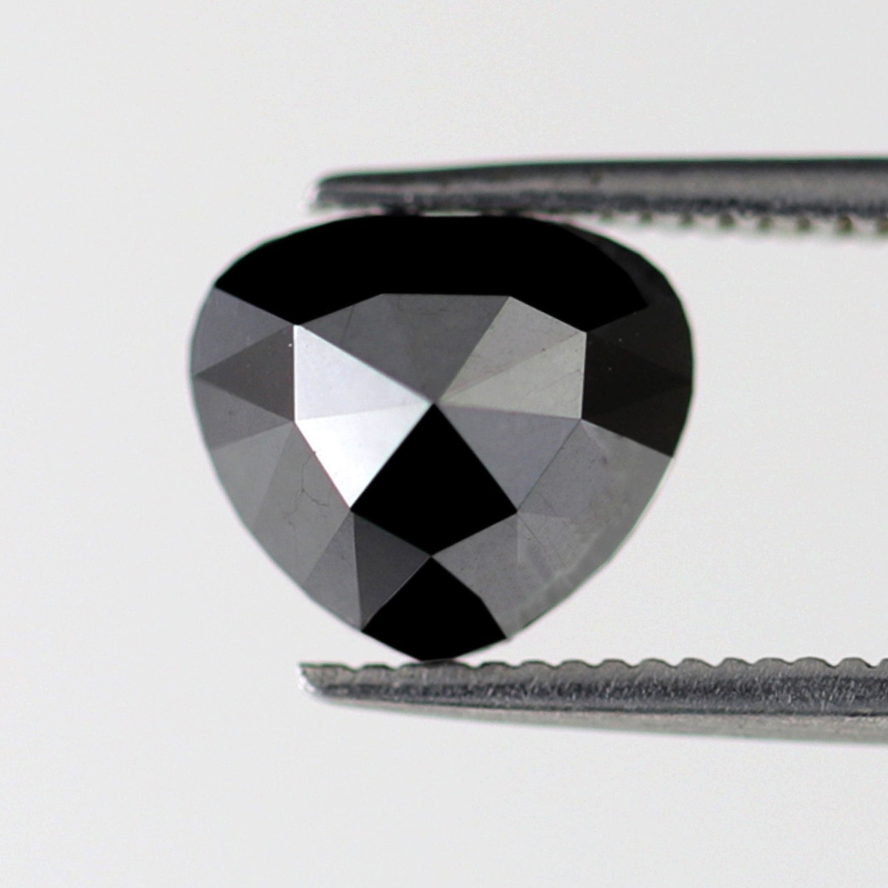 Loose Natural Heart Shape Diamond 1.74 Carat Black Enhanced Color Conflict Free Black Diamond For Vintage Style Engagement Ring - Blackdiamond