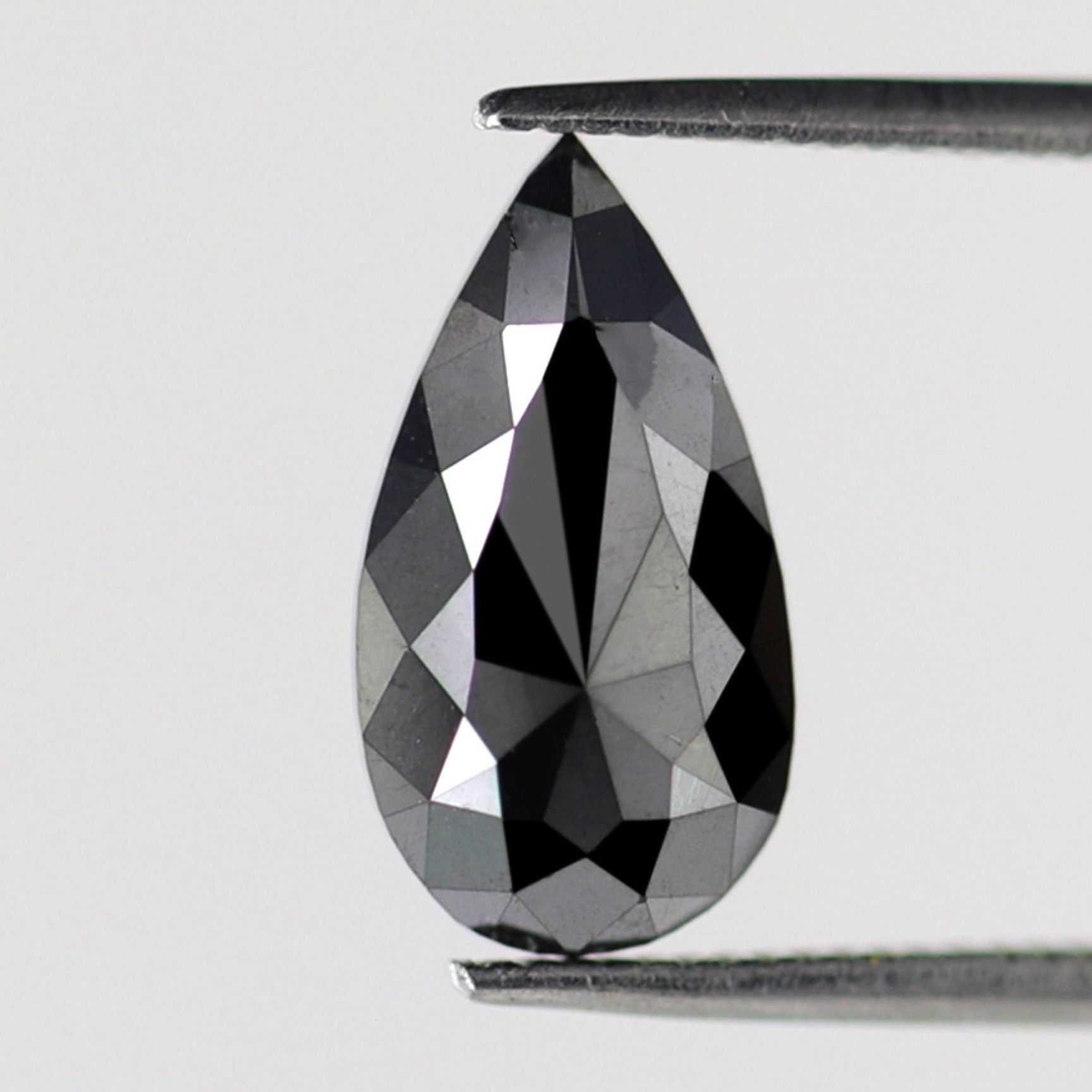 Elongated Pear Shape Diamond Heated Black Color 2.79 Carat Loose Natural Ethically Sourced AAA Quality Black Diamond Pendant - Blackdiamond