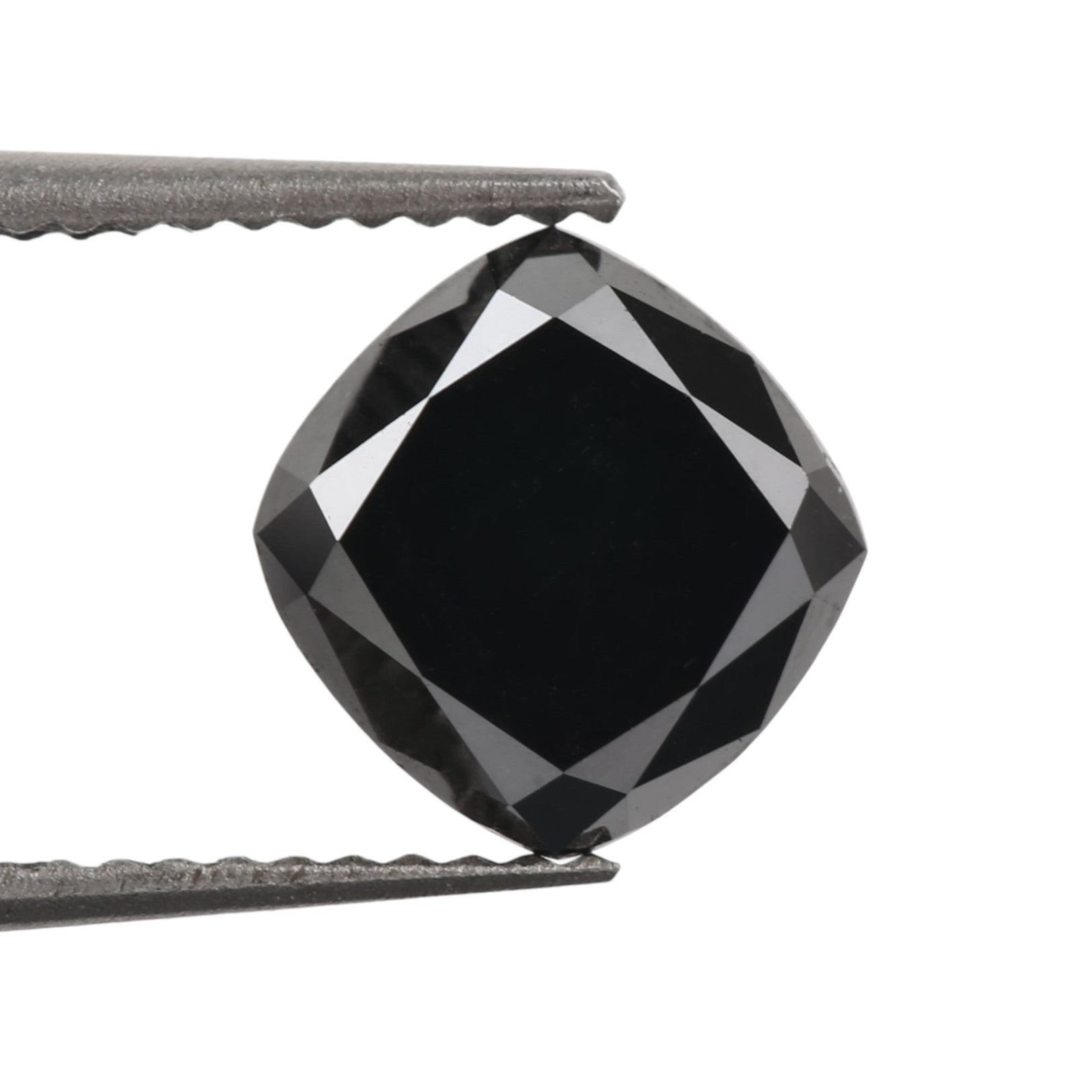 1.25 Carat 7.40 X 7.30 X 1.90 MM Natural Cushion Brilliant Cut Fancy Black Loose Diamond - Blackdiamond