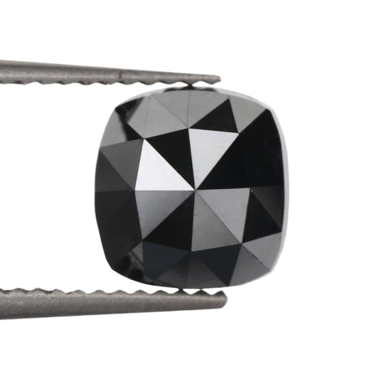 2.47 Carat 8 X 7.7 X 4.5 MM Natural Cushion Cut Black Loose Diamond - Blackdiamond