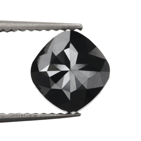 2.04 Carat 7.1 X 7.1 X 4.3 MM Natural Cushion Cut Black Loose Diamond - Blackdiamond