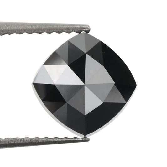 2.14 Carat 7.6 X 7.6 X 4 MM Natural Cushion Cut Fancy Black Loose Diamond - Blackdiamond