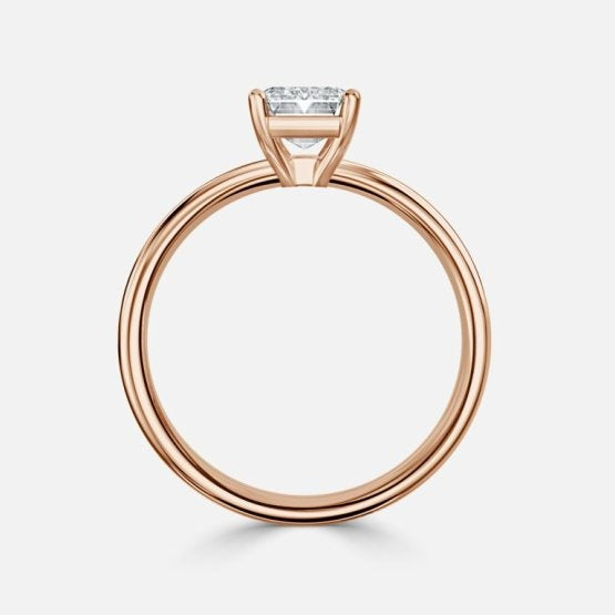 Deltic Emerald Solitaire Engagement Ring 14K / 18K Solid Gold