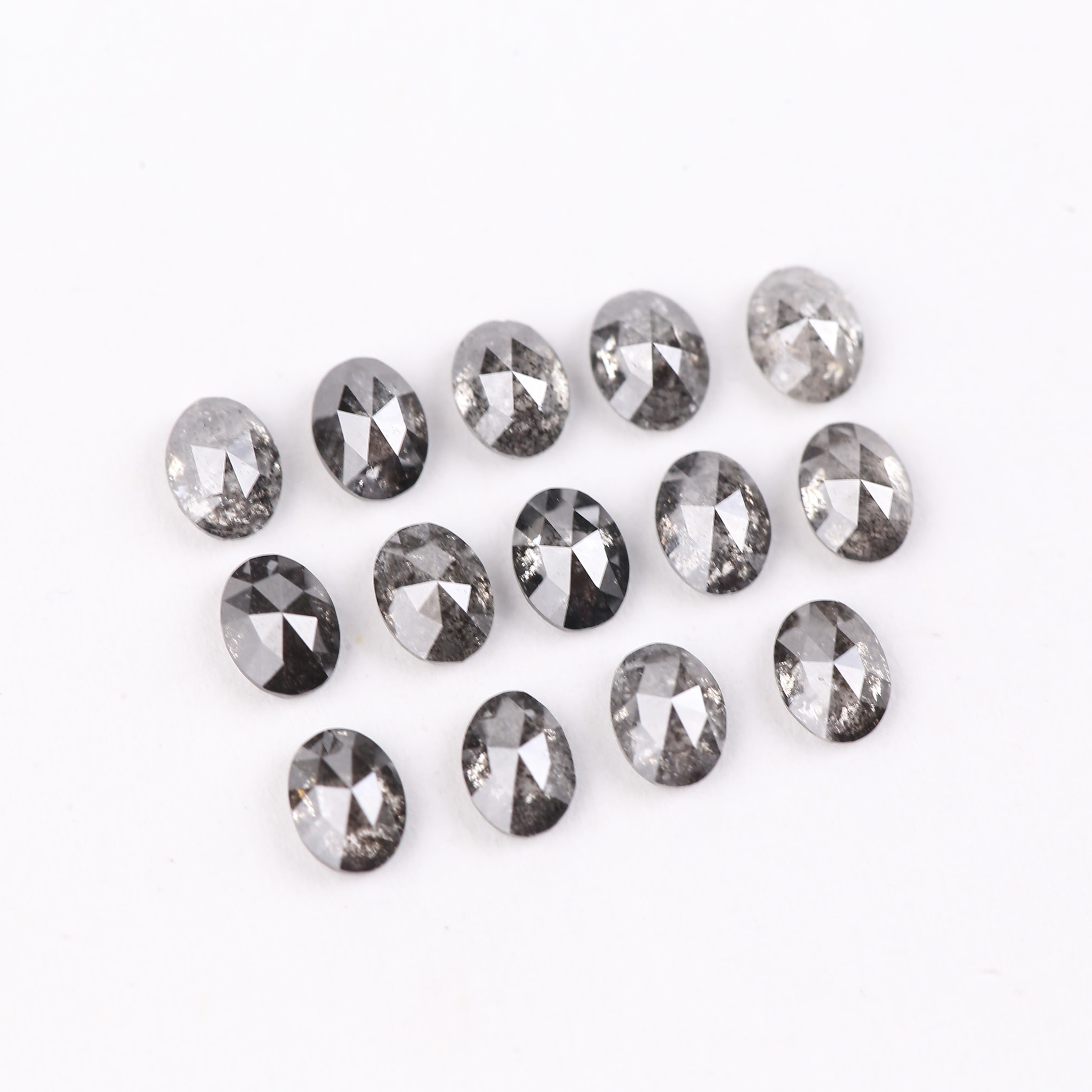 Fancy loose oval diamonds for sale, 4ct salt and pepper set