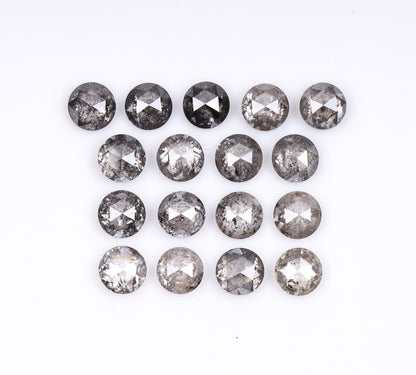 2.5 MM Salt Pepper Diamond Round Rose Cut Natural Loose Diamond