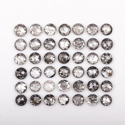 4 MM Round Rose Cut Lot Salt and Pepper Diamond For Ring & Earrings