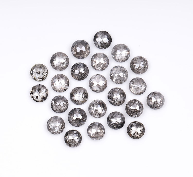 2 MM Salt Pepper Round Rose Diamond Natural Diamond For Wedding Ring