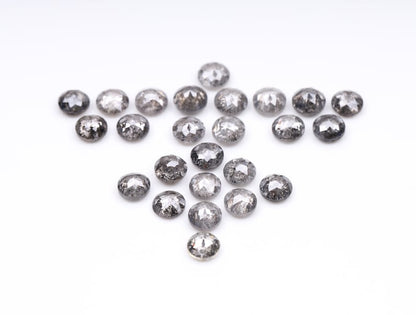 2 MM Salt Pepper Round Rose Diamond Natural Diamond For Wedding Ring