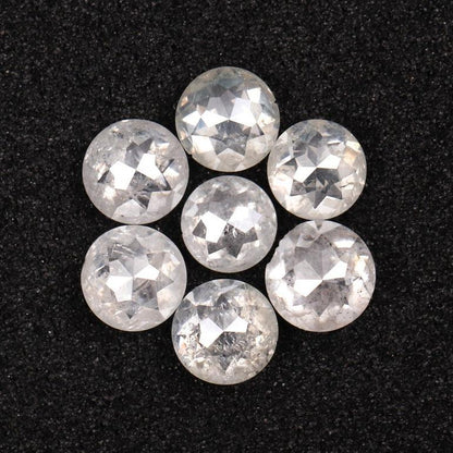 3.5 To 3.7 MM Natural Icy White Rose Cut Loose Earth Mined Diamond