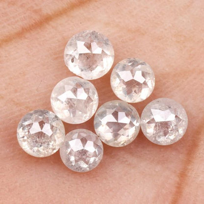 3.5 To 3.7 MM Natural Icy White Rose Cut Loose Earth Mined Diamond