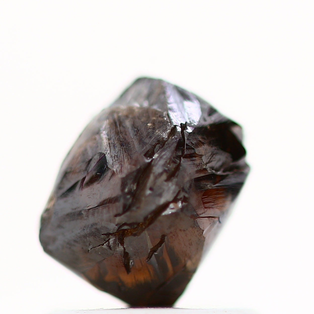 1.30 Carat Natural Octahedron Cognac Brown Rough Diamond 5.80 MM - Blackdiamond