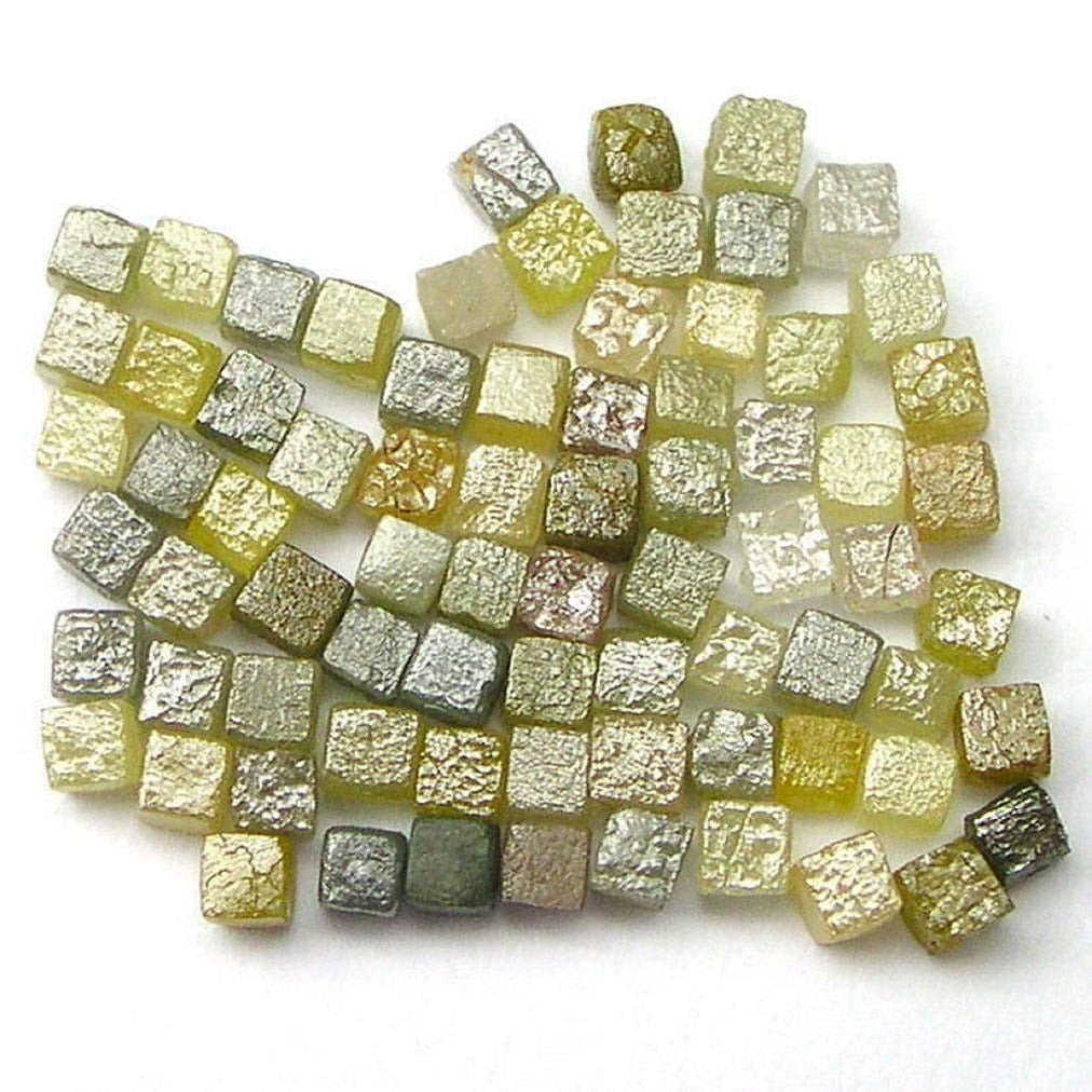 Natural Mix Color Cube Raw Diamonds