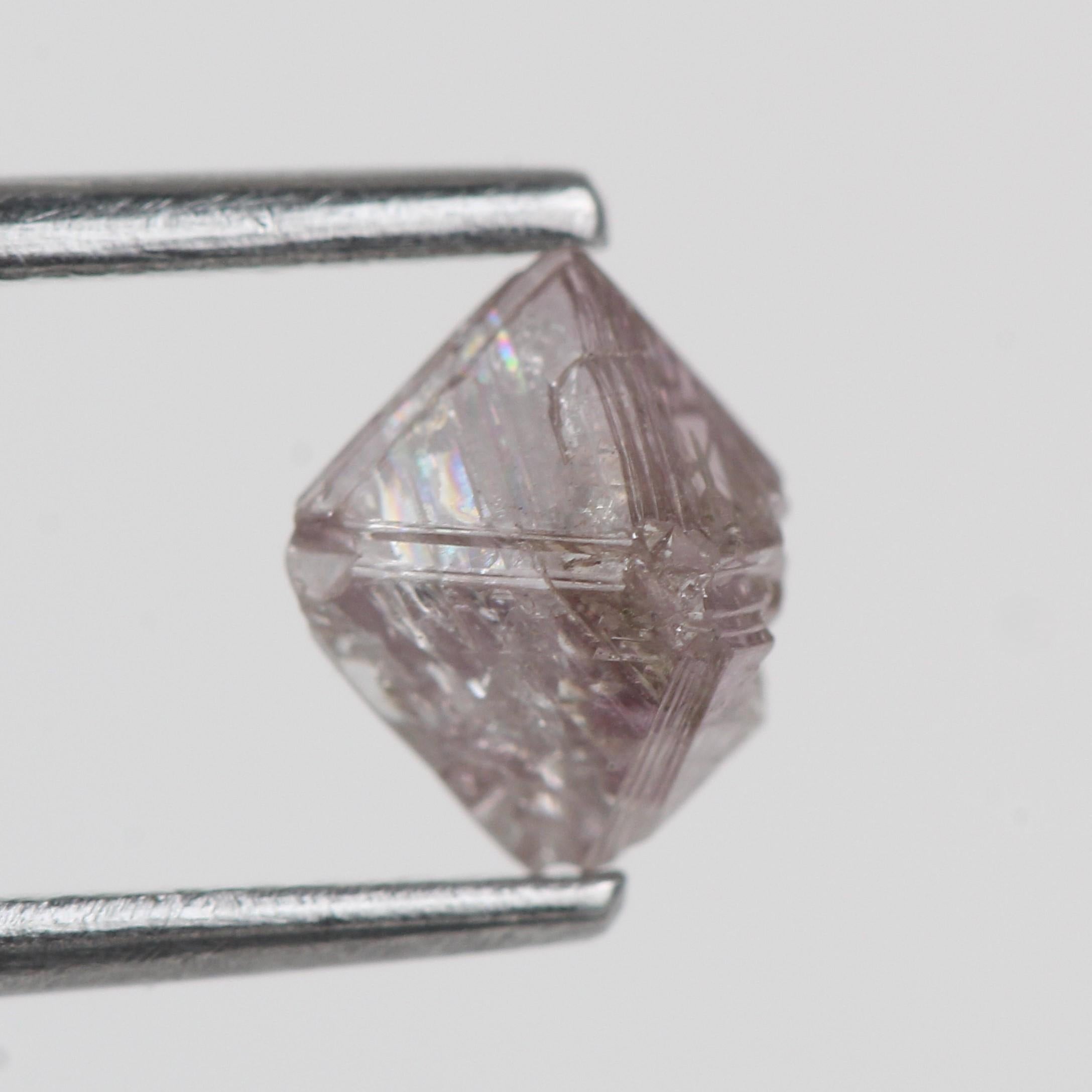 0.98 Carat Natural Rough Octahedron Fancy Purple Pink Raw Uncut Diamond 4.9 MM