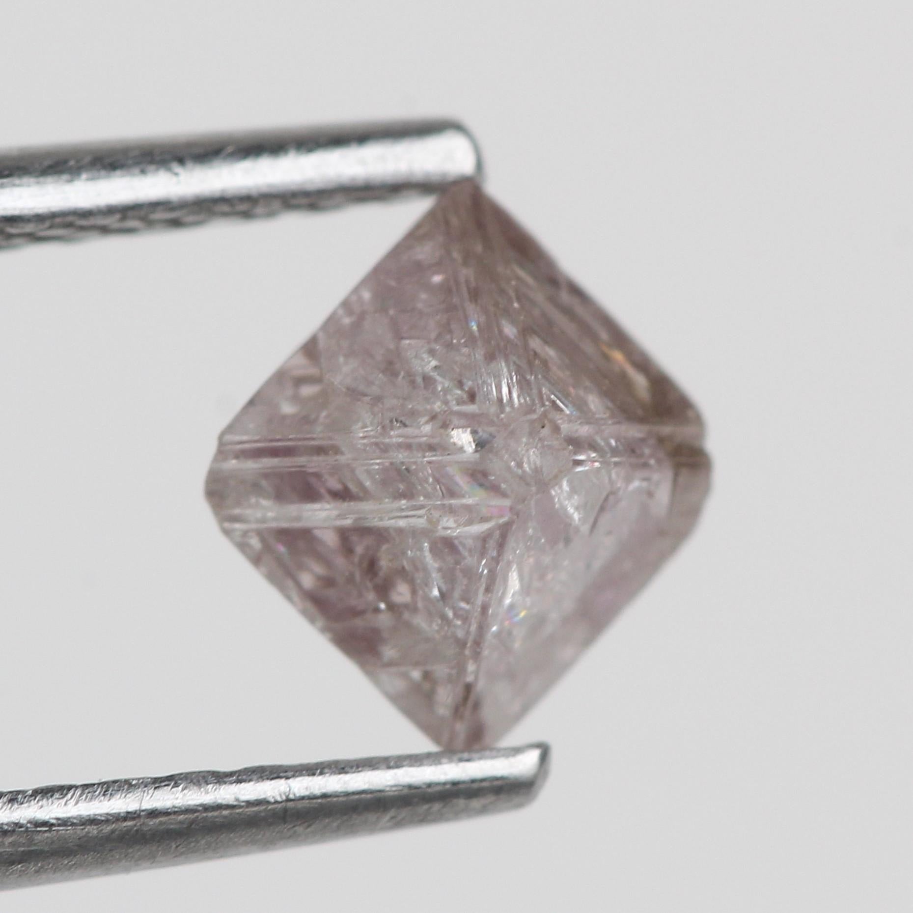 0.98 Carat Natural Rough Octahedron Fancy Purple Pink Raw Uncut Diamond 4.9 MM