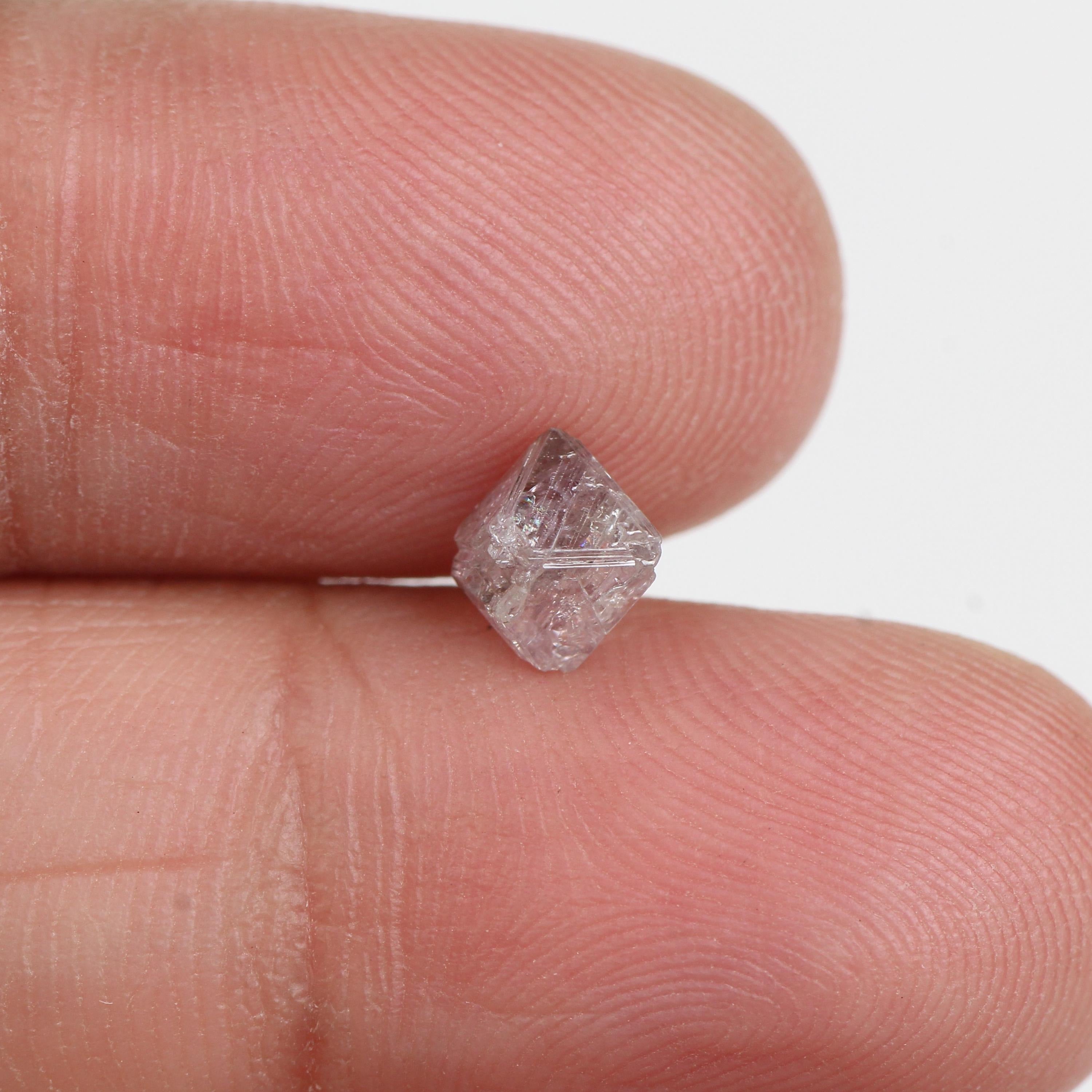 0.98 Carat Natural Rough Octahedron Fancy Purple Pink Raw Uncut Diamond 4.9 MM