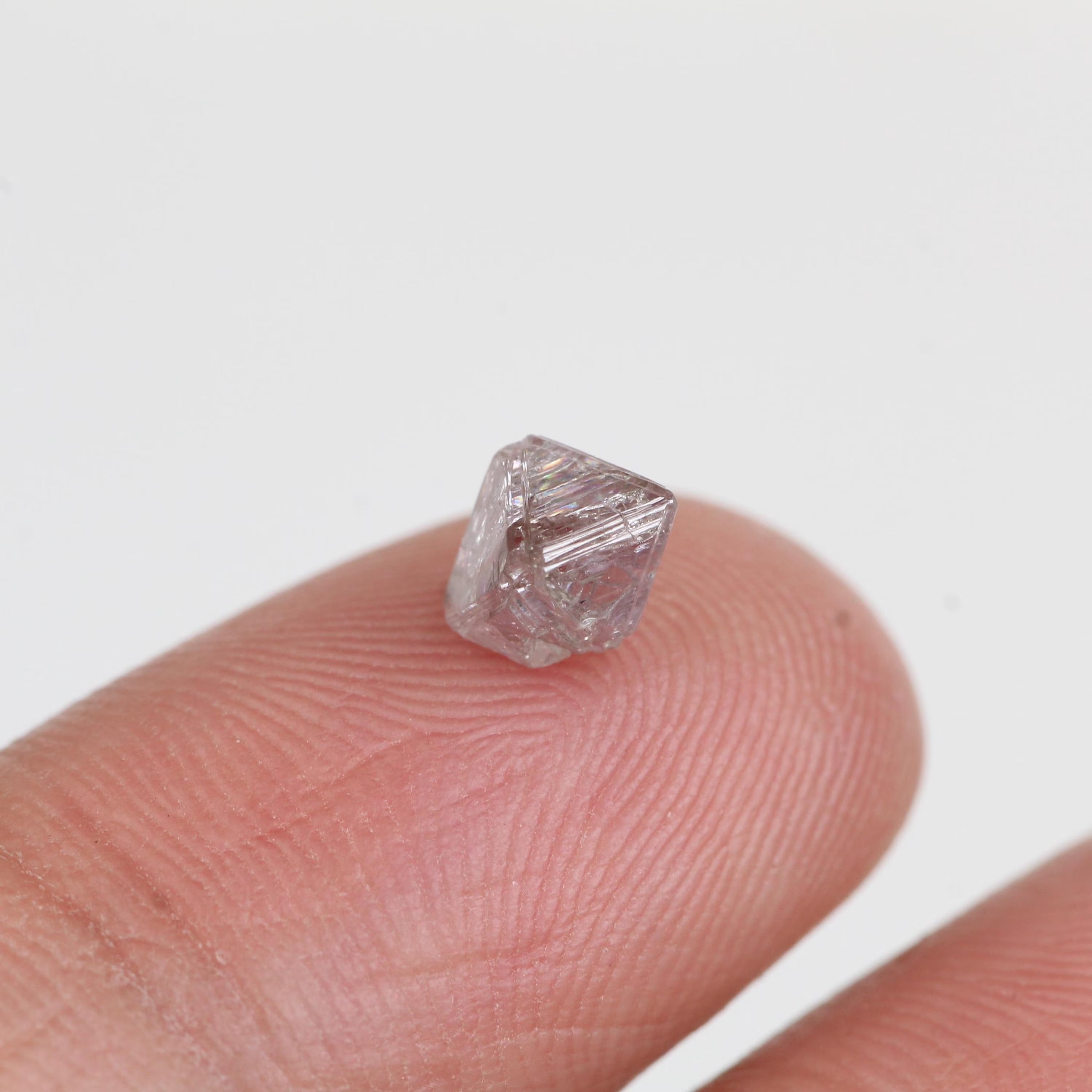 0.98 Carat Natural Rough Octahedron Fancy Purple Pink Raw Uncut Diamond 4.9 MM