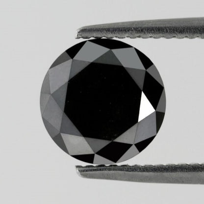 1.35 Carat Brilliant Cut Natural Loose Black Diamond In AAA Quality For Engagement Ring - Blackdiamond