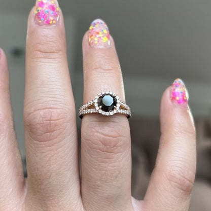 The Lana Black and White Diamond Ring - Blackdiamond