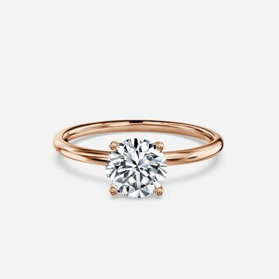 Bdaya Round Solitaire Engagement Ring 14K / 18K Solid Gold