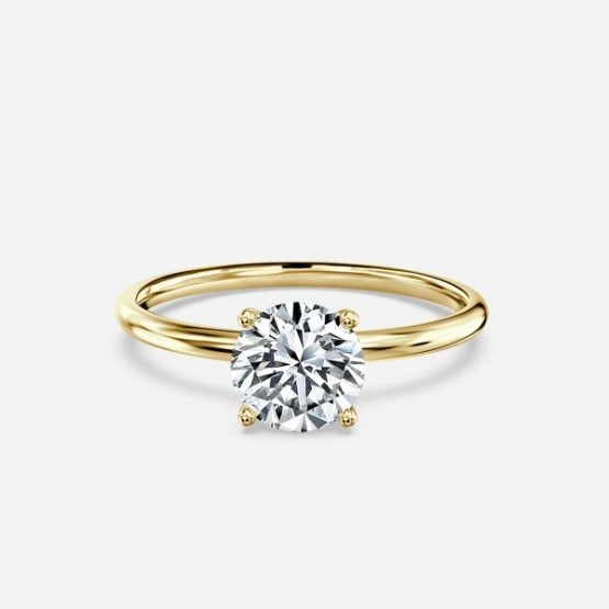 Bdaya Round Solitaire Engagement Ring 14K / 18K Solid Gold