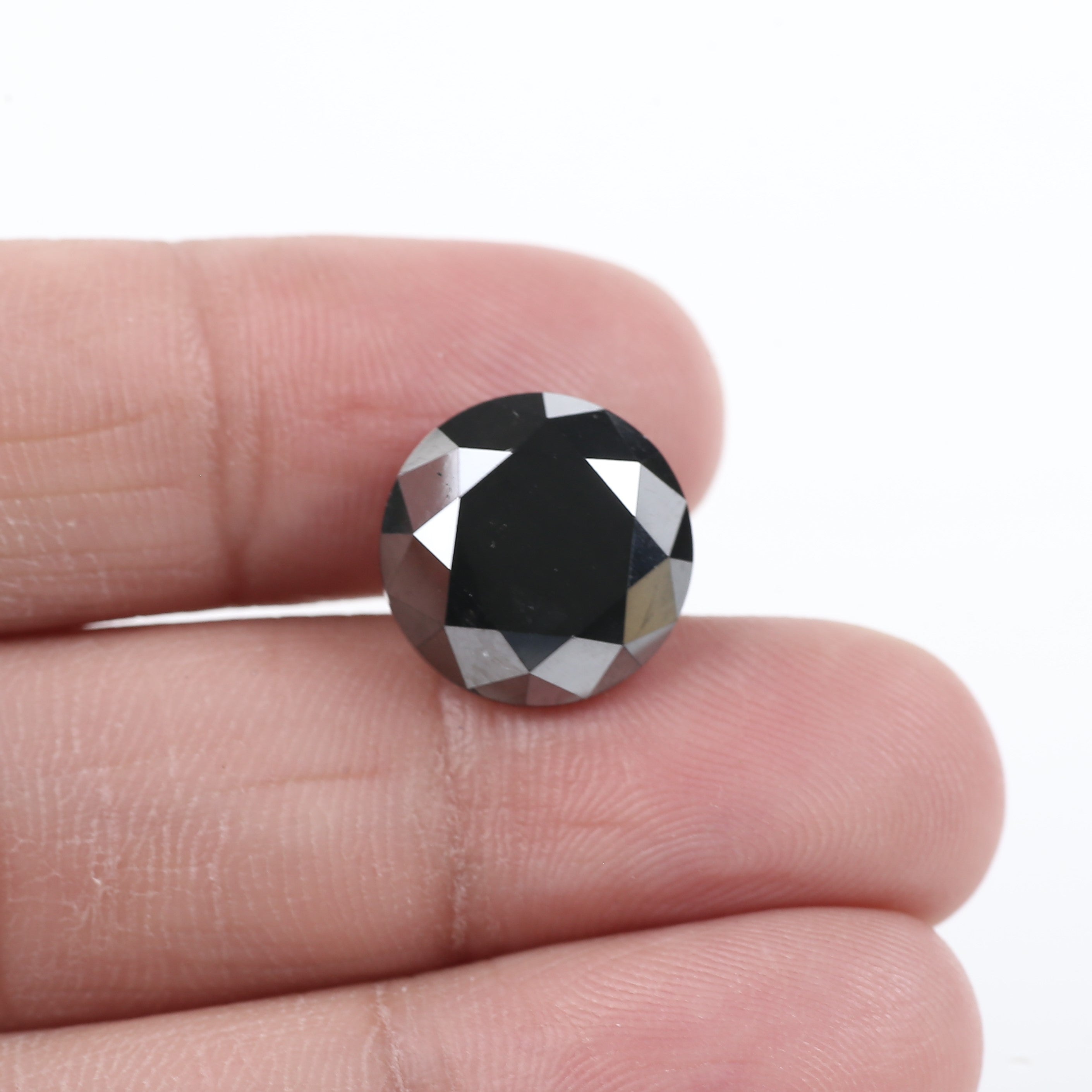 10.50 Carat Black Loose Round Natural Diamond 12.8 MM