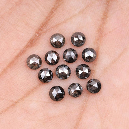 3.0 To 3.1 MM Salt And Pepper Rose Cut Natural Loose Diamond