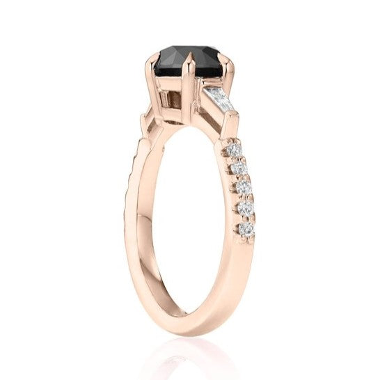 The Megan Black and White Diamond Ring - Blackdiamond