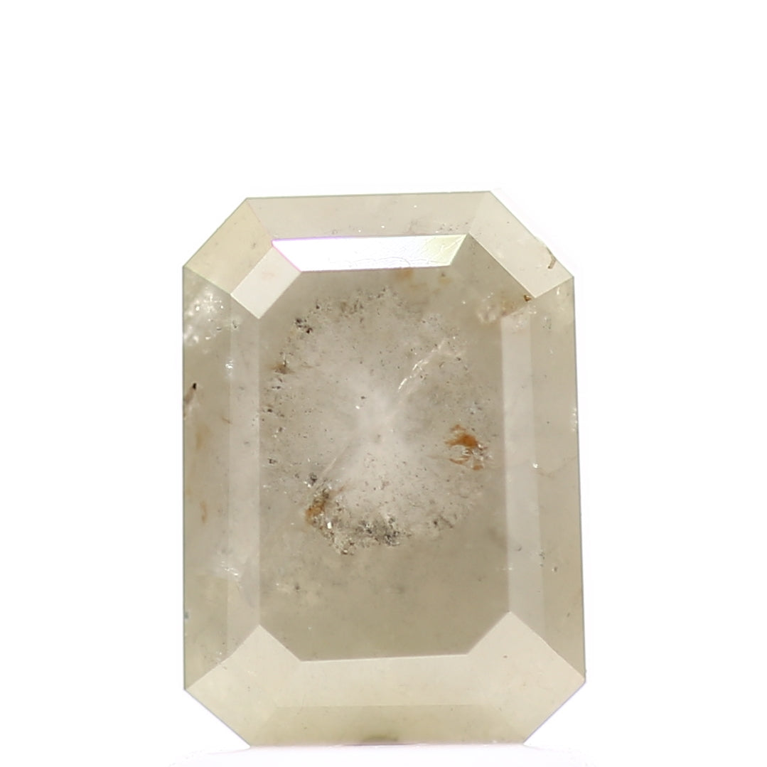 1.79 Carat 7.55 MM Emerald Cut Gray Natural Loose Rustic Diamond - Blackdiamond