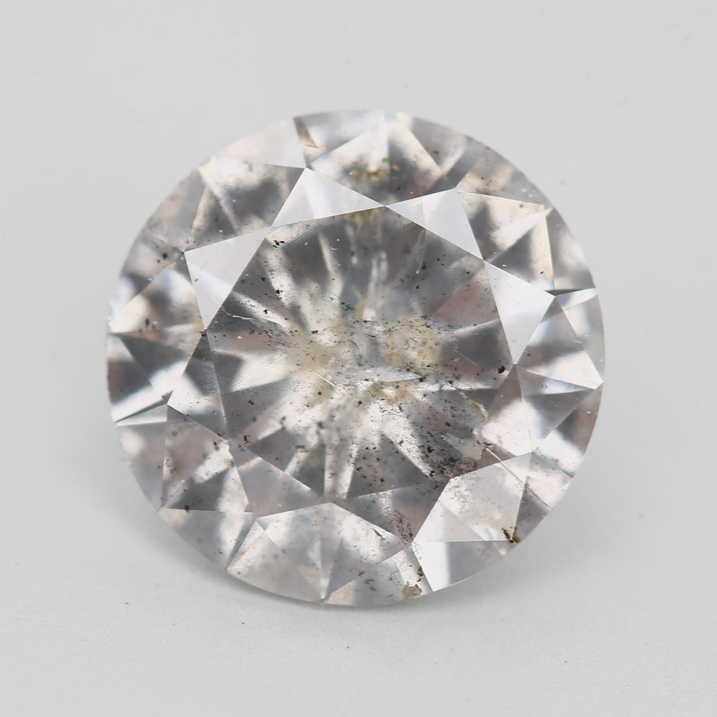 1.20 Carat Fancy Gray Round Brilliant Salt and Pepper Diamond 7.1 MM - Blackdiamond