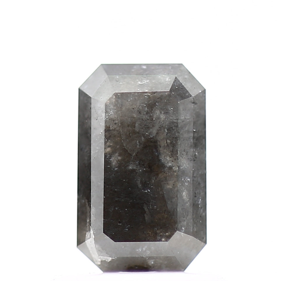 0.98 Carat 6.8 MM Gray Emerald Salt and Pepper Natural Loose Diamond - Blackdiamond