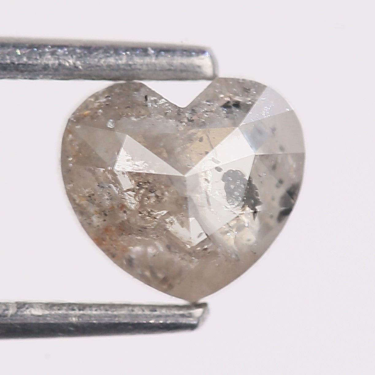 0.82 Carat Natural Salt And Pepper Heart Shape Diamond 5.46 MM