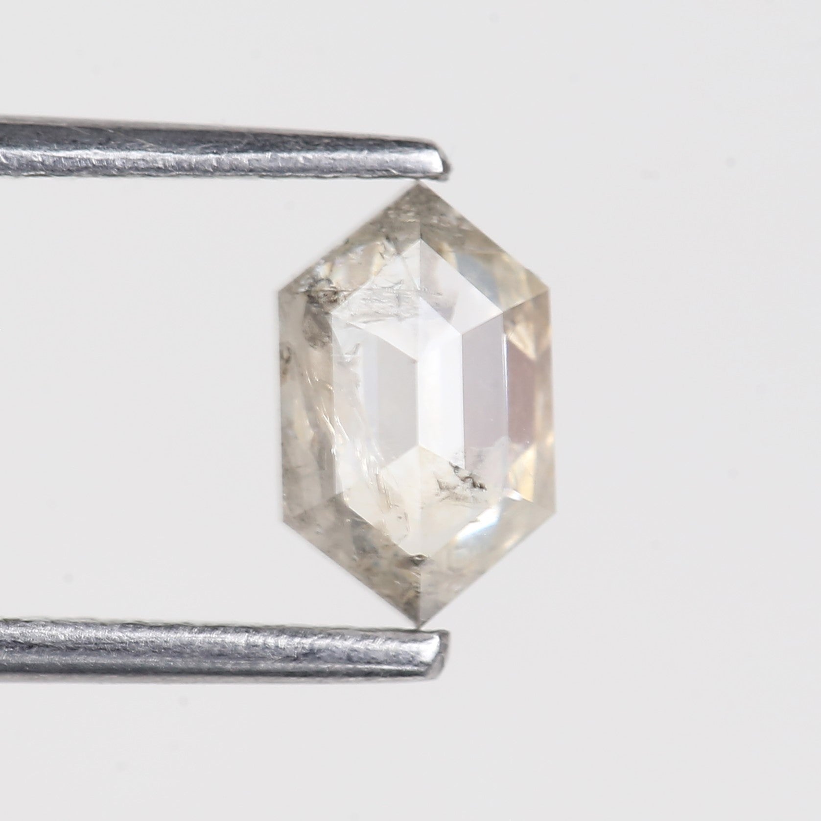 0.80 Carat Natural Salt And Pepper Hexagon Icy Diamond 7.65 MM