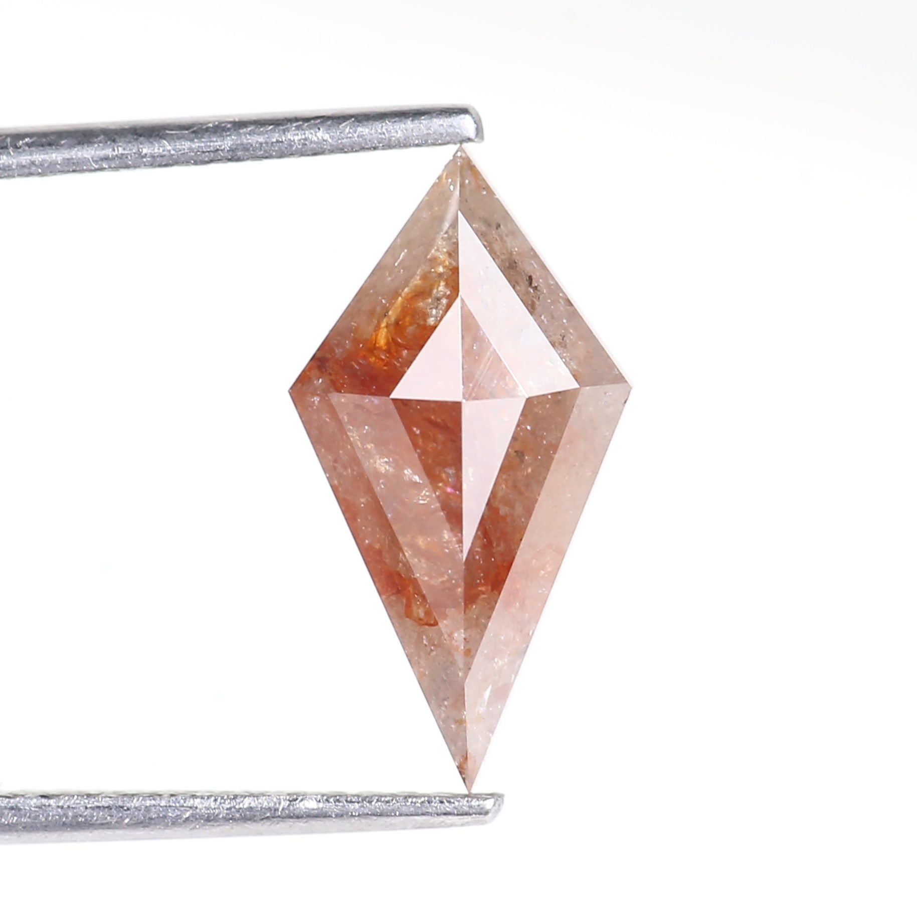 2.31 Carat Natural Salt And Pepper Kite Cut Orange Red Diamond 14.33 MM
