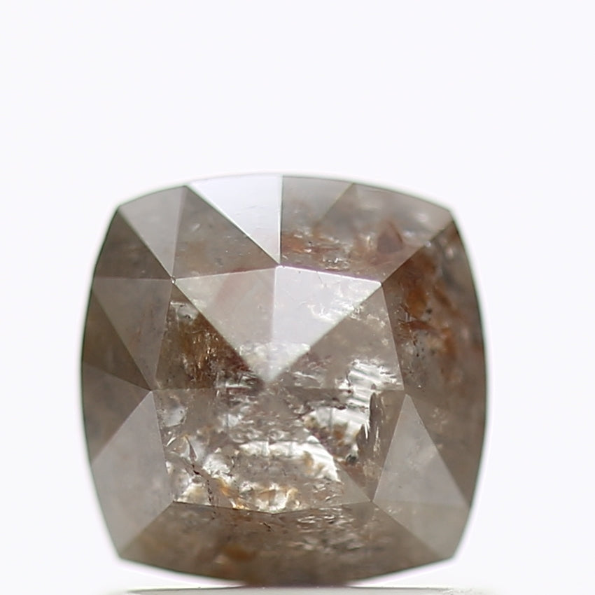 1 Carat Natural Gray Salt And Pepper Cushion Rosecut Diamond 5.62 MM