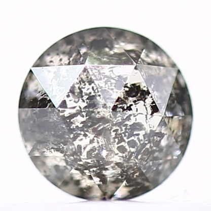 0.41 Carat 4.5 MM Natural Fancy Brown Rose Cut Salt and Pepper Diamond - Blackdiamond