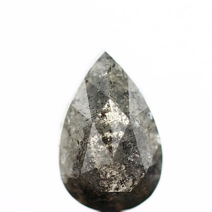 1.15 Carat Natural Pear Rosecut Gray Salt and Pepper Diamond SDM71