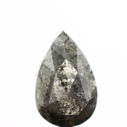 1.15 Carat Natural Pear Rosecut Gray Salt and Pepper Diamond SDM71