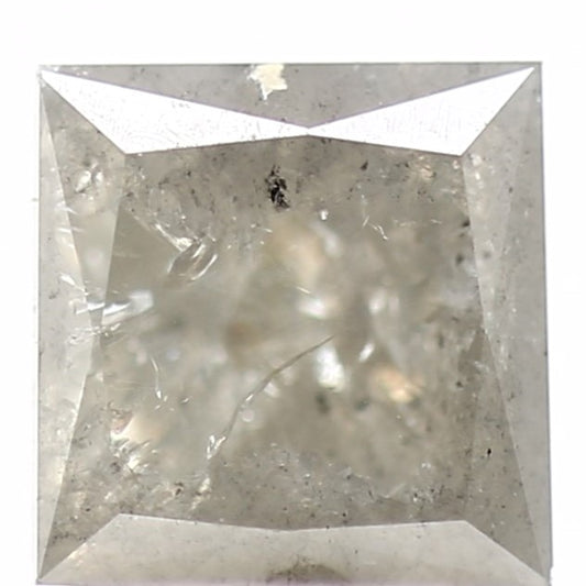 1.15 Carat 5.40 MM Natural Gray Princess Cut Salt and Pepper Diamond