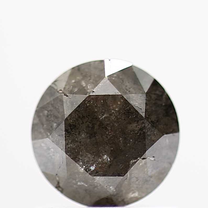 0.72 Carat Fancy Dark Gray Diamond Round Shape Natural Diamond 5.70 MM - Blackdiamond