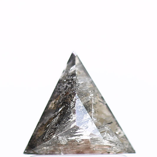 0.39 Carat 5.75 MM Natural Fancy Gray Triangle Salt and Pepper Diamond